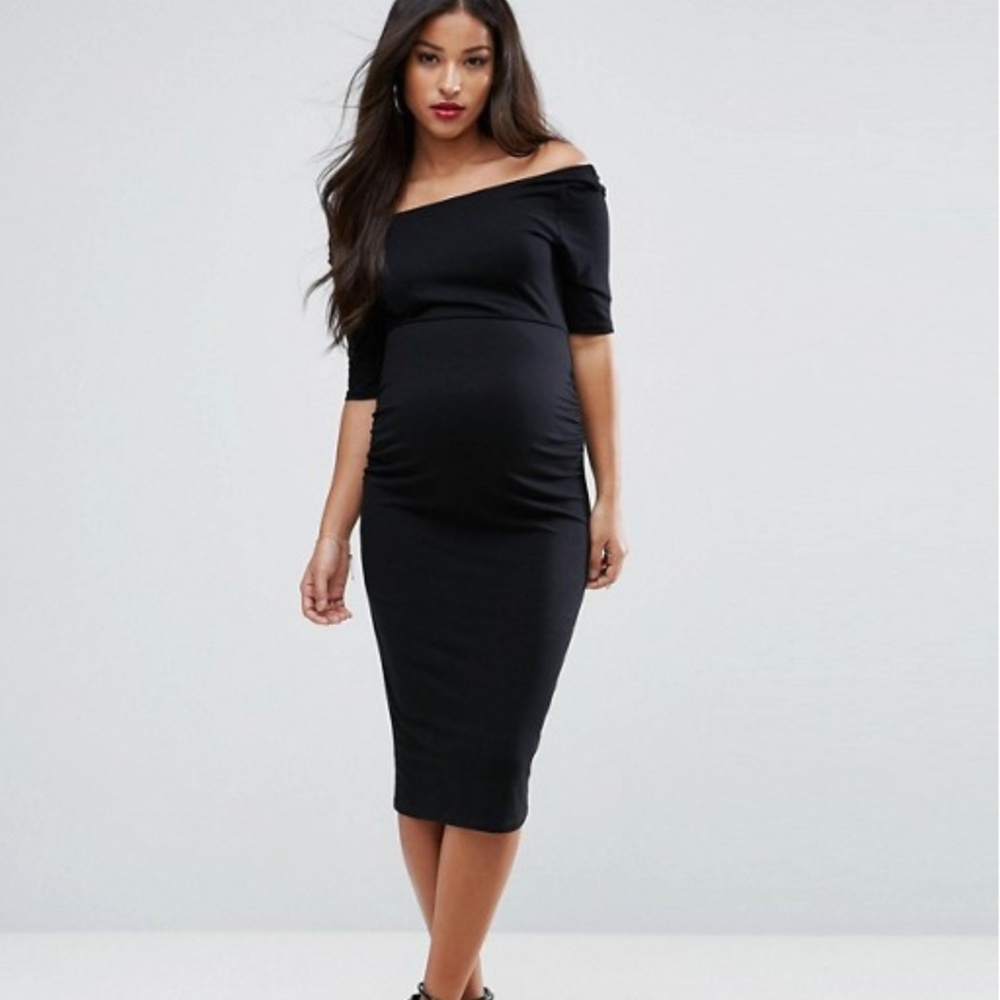 Asos off shoulder maternity dress
